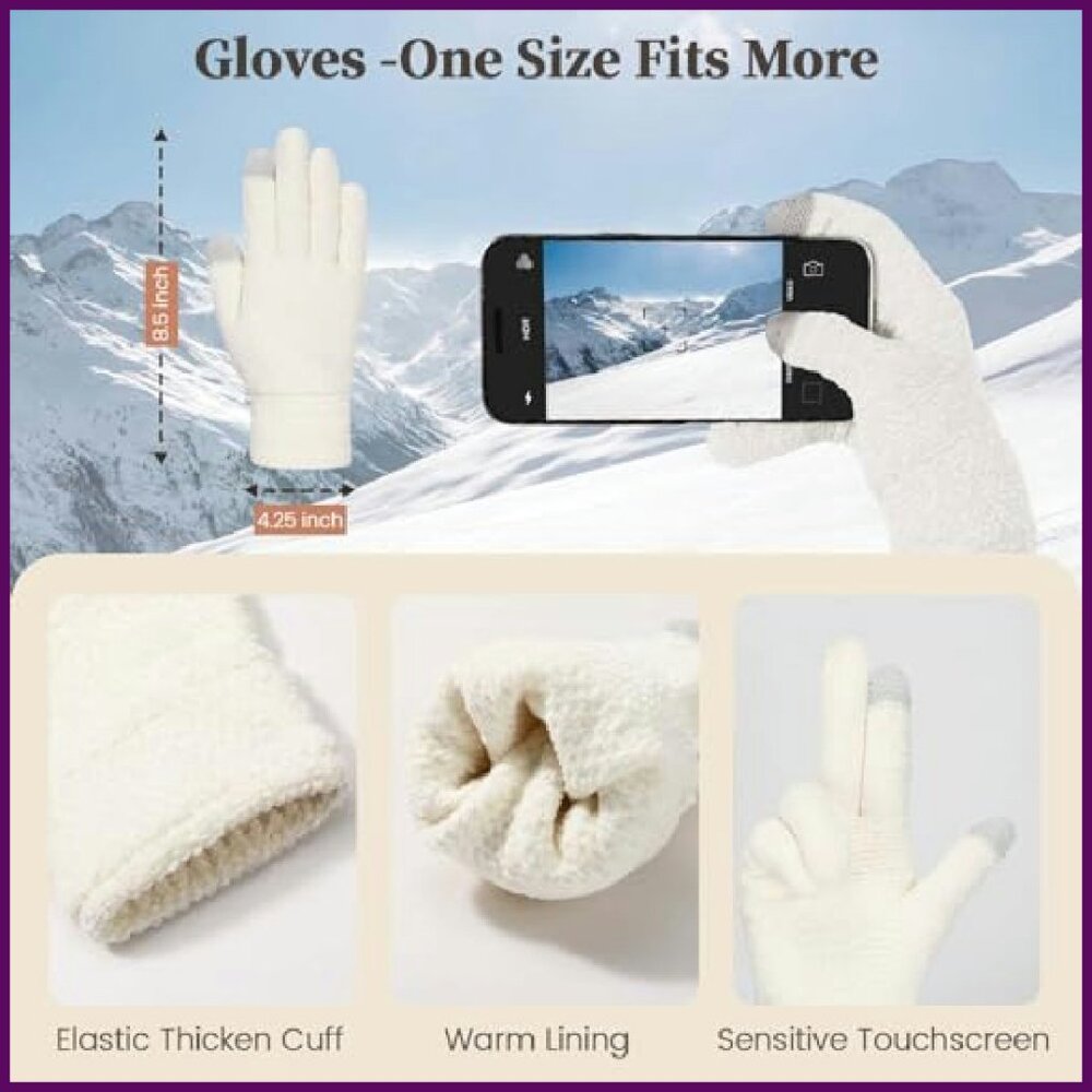 Chenille Winter Set: Touchscreen Gloves, Scarf, B… - image 6